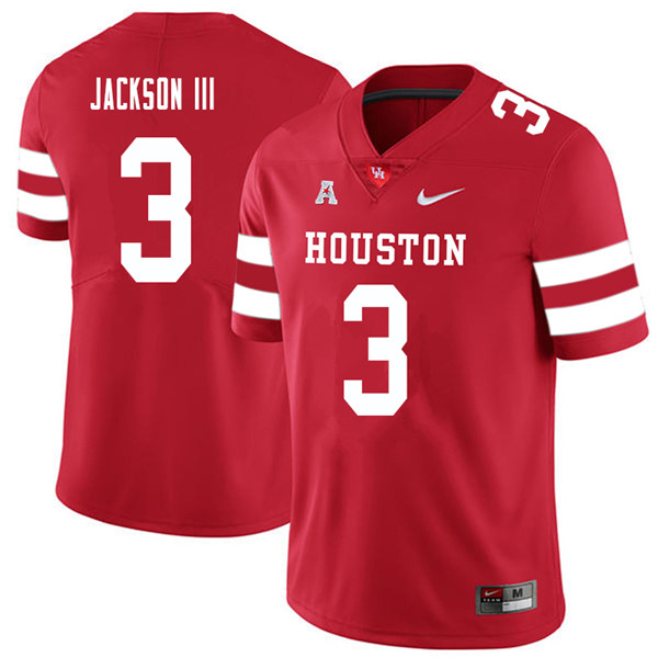 2018 Men #3 William Jackson III Houston Cougars College Football Jerseys Sale-Red